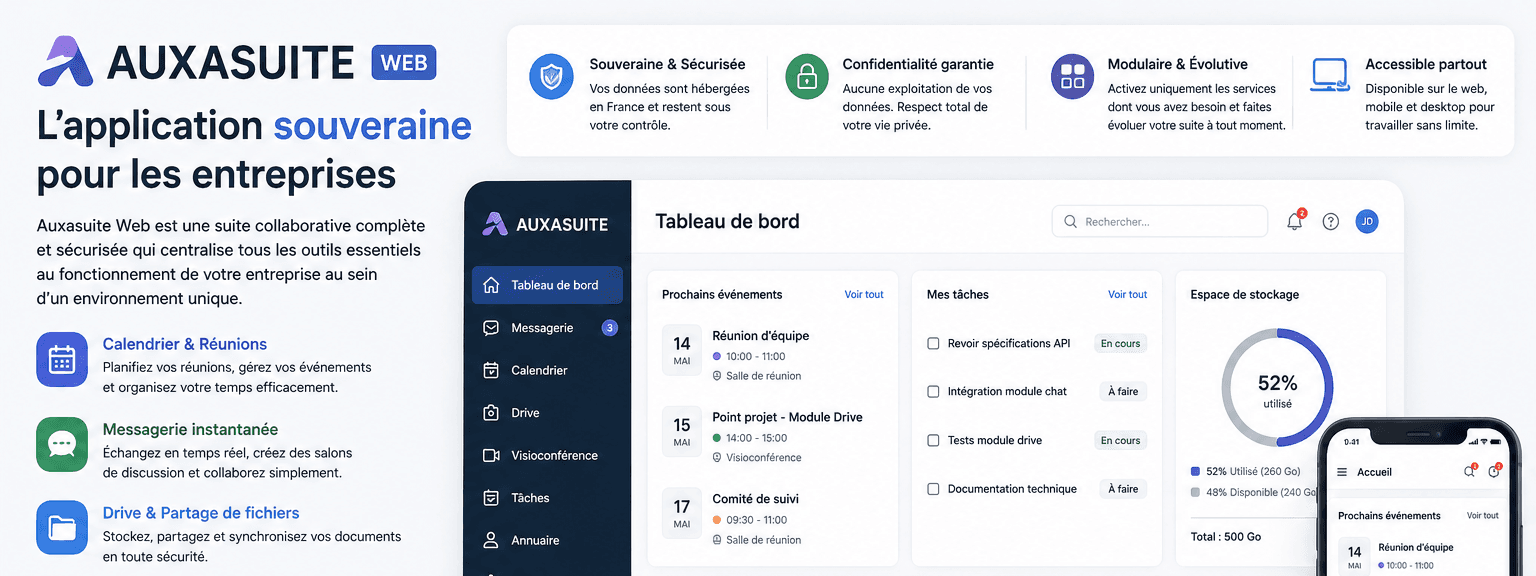 Application souveraine - AUXASUITE WEB